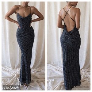 ETOILE BLACK SUTTON FLORAL MAXI DRESS low back